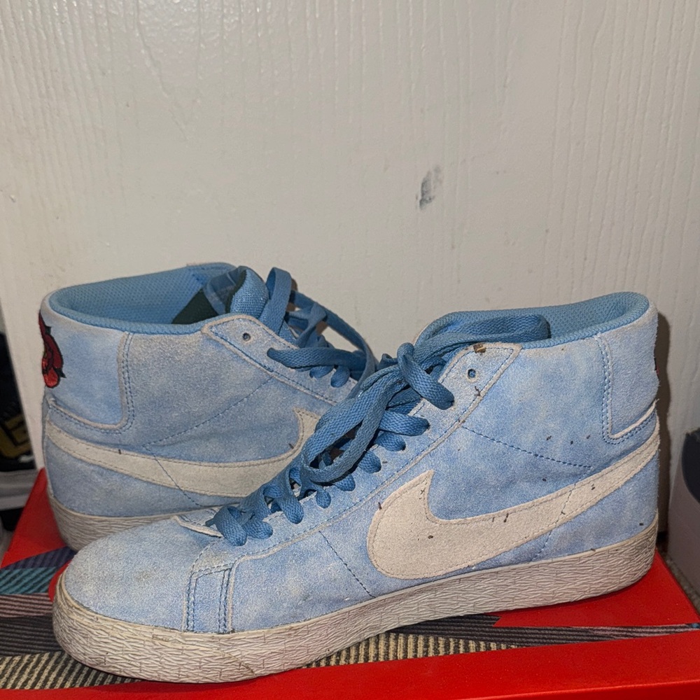 Nike Light Blue and White High-Tops